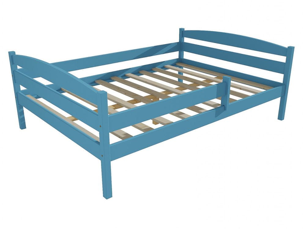 eoshop Detská posteľ DP 017 XL so zábranou (Rozmer: 140 x 200 cm, Farba dreva: farba modrá)